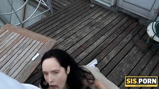 SISPORN. Taboo sex is the best way for brunette teen to stop smoking