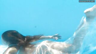 Bonnie sexy tight petite brunette pornstar swimming