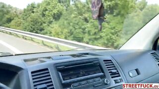 StreetFuck - Horny Hitchhiking Hottie Oxana Chic Cheats in Car Fuck Session