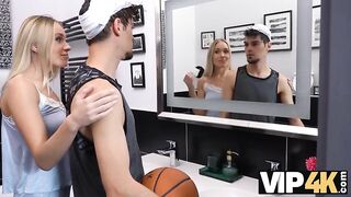 VIP4K. Caring beauty lets beloved cum inside bald vagina after hot sex