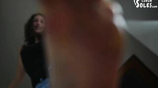 I'll crush fruits and you'll lick it off of my feet! (BIG feet, foot tease, POV foot worship, soles)