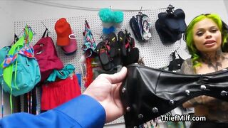 Hard pounding of curvy leather loving inked milf