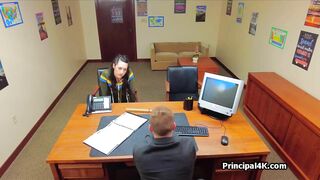 Banging PE teachers beautiful ass on the office desk