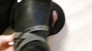I allow my slave to clean my boots with his tongue!