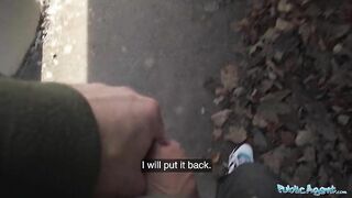 Public Agent British brunette gets paid to suck and fuck a big fat Czech cock