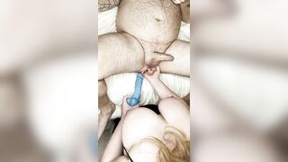 I fill his ass with a big dildo and milk his cock