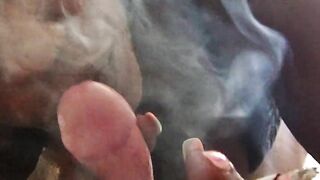 Afternoon quicky smoking and blowjobs for lunch daddy cums in my mouth