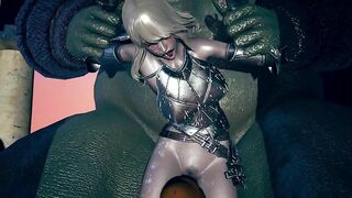 Giant monster fuck the female knight.