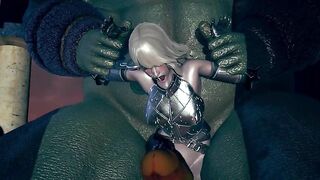 Giant monster fuck the female knight.