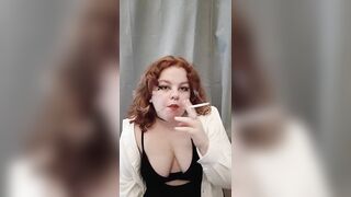 Messy Smoking #01 - smoking fetish, ash play.