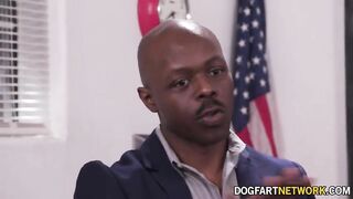 Cute Blonde Heather Honey Gets DP's By Two Huge Black Dicks