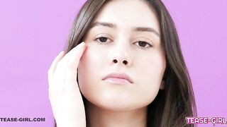 Super hot Teen Brunette at Interview, Cums Hard