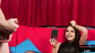 CFNM voyeur babe seducing wanker