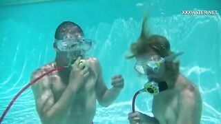 Cum everywhere in the pool from blowjobs of Cruz